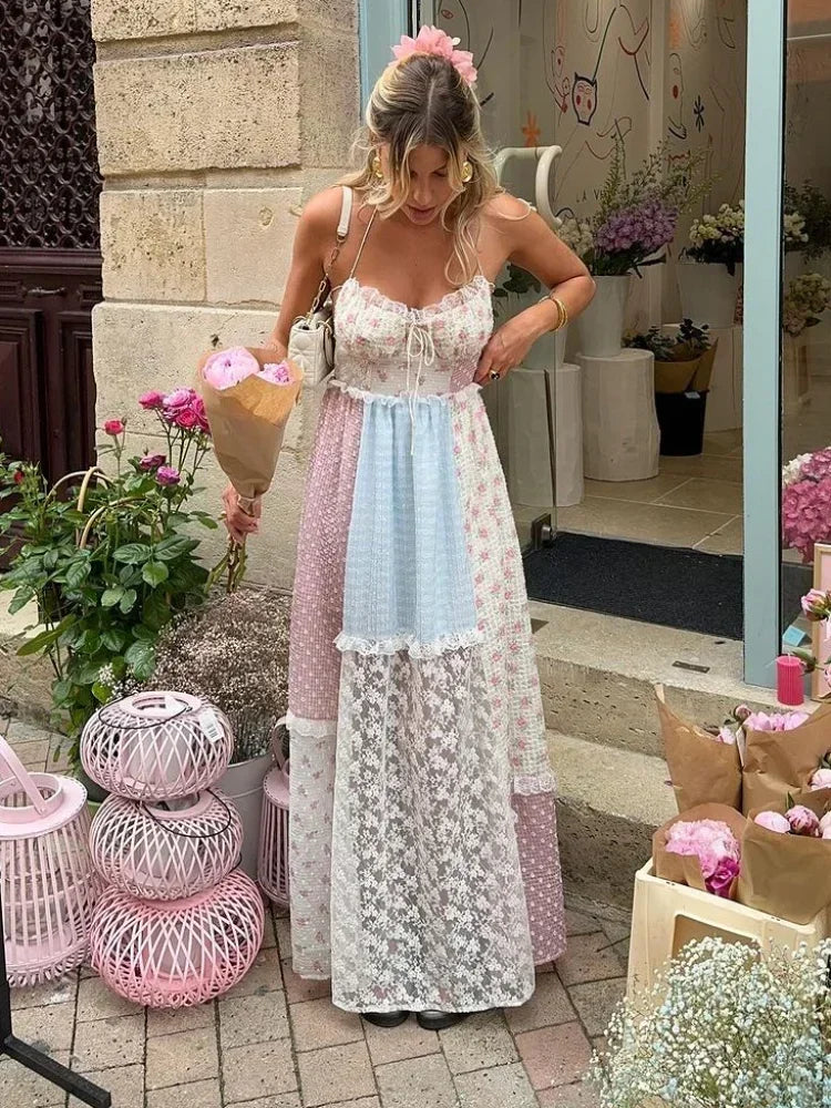 Isabella™ | Patchwork Summer Dress – Pearl Veil