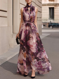 Haley Summer  Watercolor Chiffon Dress