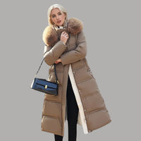 Qadira | Long Puffer Coat with Fur-Trimmed Hood