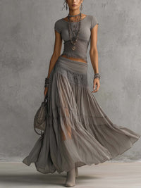 Zubia Elegant Satin Printed Midi Dress