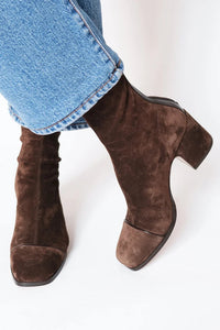 Luxe Suede Mid-Heel Ankle Boots