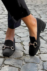 Elegant Metal Accent Loafers