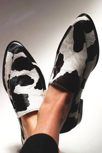 Bold Cow Print Slip-On Flats