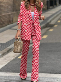 Holiday Mood Fashion Casual Printed Suit Two-Piece Set Edition