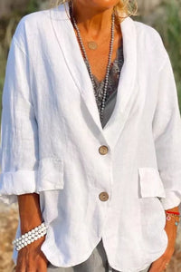 Kendra | Lightweight Linen Blazer with Button Closure