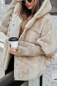 Olivia | Elegant Hooded Jacket with Plush Panel Design