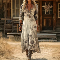 Midnight Sunflower Vintage Dress