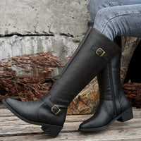 Barbara | Classic Knee High Heeled Black Boots