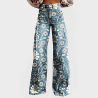 Stylish Floral Wide Leg Pants