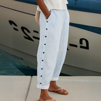 Caitlin Stylish Striped Button