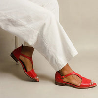 Open-Toe Flat Strap Sandal