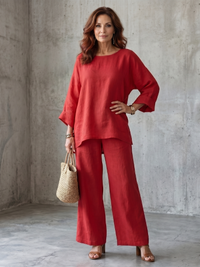 Oversized Tunic Wide Leg Set