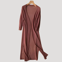 Quinley | Long Open-Front Cardigan with Waist Tie