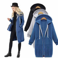 Hadley | Casual Longline Hooded Cardigan with Zip Closure