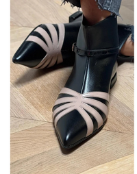 Gloria | Pointed Geometric Ankle Boot