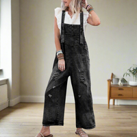 Vintage Wash Adjustable Denim Jumpsuit