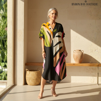 Golden Shore Rianna - Abstract Print Dress Holiday Look