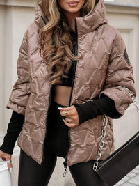 Avery | Women's Quilted Jacket with Hood & Textured Pattern