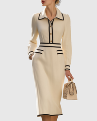 Tailored Aderyn Midi Dress With Button