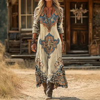 Vintage Medallion Long Gown