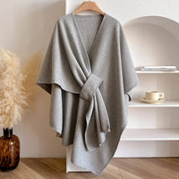 Sienna | Women's Wrap Coat with Draped Shawl Collar & Tie Waist