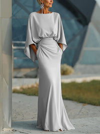 Summer Escape Elegant V-neck backless batwing sleeve dress Piece