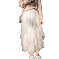 Irregular Hem Mesh Skirt