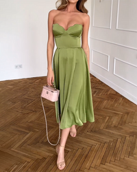 Strapless Elegant Midi Dress
