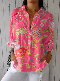 Floriana Tropical Bloom Satin Blouse