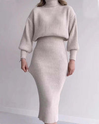 Christine | Soft Ribbed Knit Midi Sweater Dress