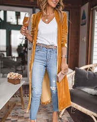 Denise | Elegant Long Duster Cardigan for Women