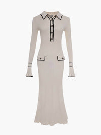 Catherine | Elegant Ribbed Midi Sweater Dress