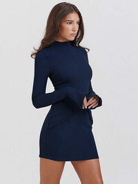 Cynthia | Elegant Ribbed Turtleneck Sweater Dress