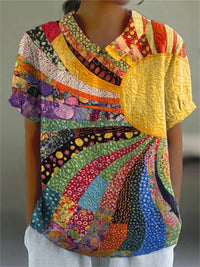 Lila Playful Patchwork Women Shirt