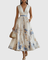 Elegant Rowella Pleated Maxi Dress
