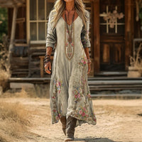 Boho Vintage Floral Maxi Dress