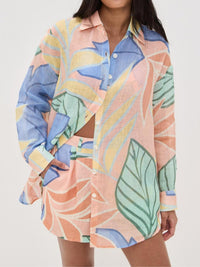 Tropical Leaf Printed Short Set