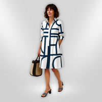 Bold Geometric Midi Dress
