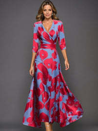 Top Rated Zoe - Classic Floral V-Neck Maxi Dress Wardrobe Essential