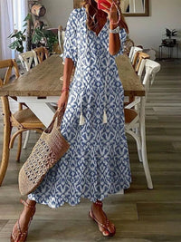 Trending Sophia - Boho Vintage V-Neck Summer Dress Style Upgrade