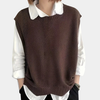 Tessa | Women's Oversized Knit Sweater Vest with Asymmetric Hem