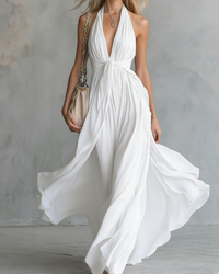 Celestine™ | Elegant Long Outfit Retro Halter Maxi Dress