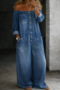 Off Shoulder Long Sleeve Jumpsuit
