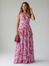 Floral Halter Maxi Set