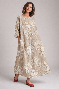 Elegant Abstract Printed Maxi Dress