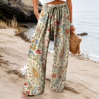 Lightweight Floral Wide Leg Pants