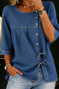 Vintage Loose Fit Denim Blouse