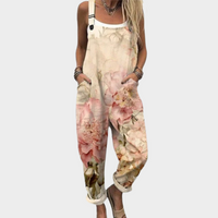 Beige Relaxed Comfort Jumpsuit