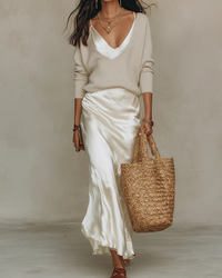 Elegant Slip & Knit Two-Piece Set