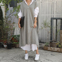 Nessa | Relaxed V-Neck Knit Dress for Women
